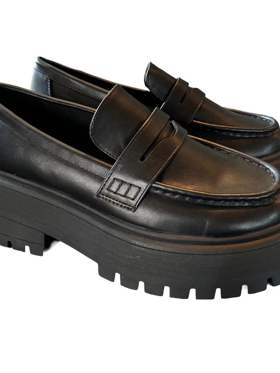 ASOS ALDO Cadaycia Chunky Platform Loafers Black Lug Sole Preppy Size 6 - Picture 2 of 7